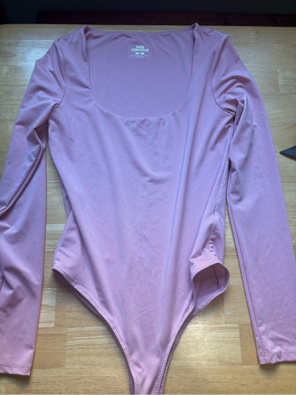 Contour Long-Sleeve Scoop Neck Bodysuit - Dusty Rose / pink